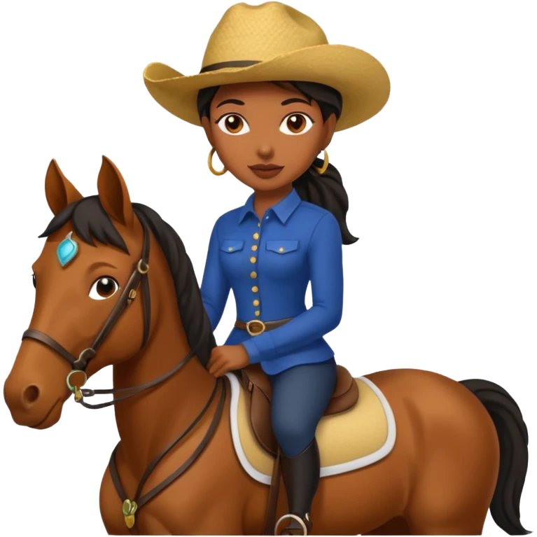 covboy on the horse black woman  emoji
