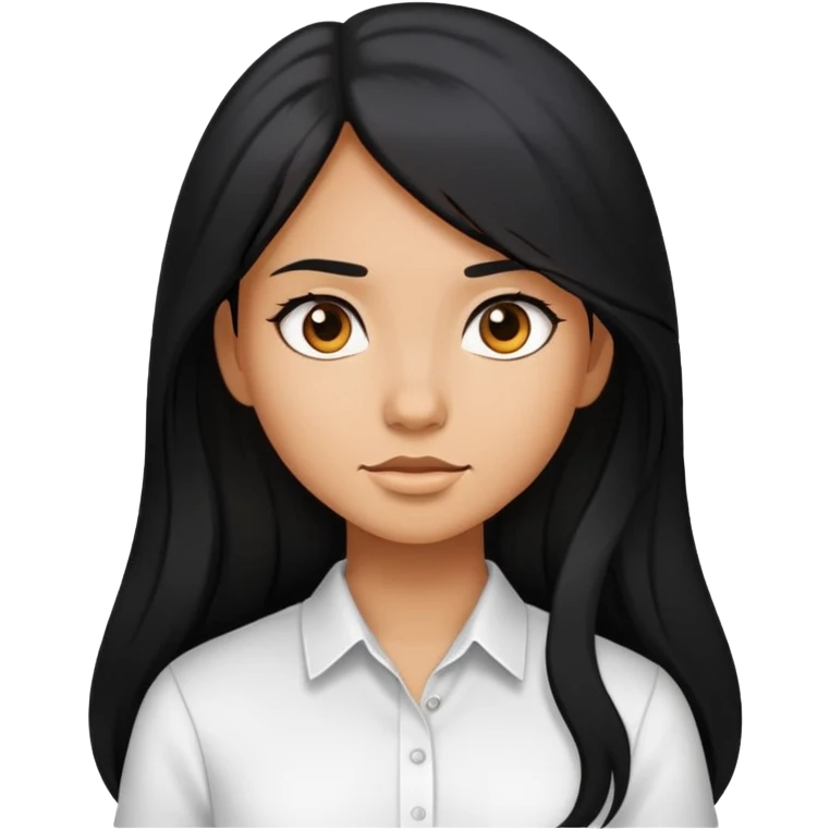The girl with black long hair wearing white shirt emoji