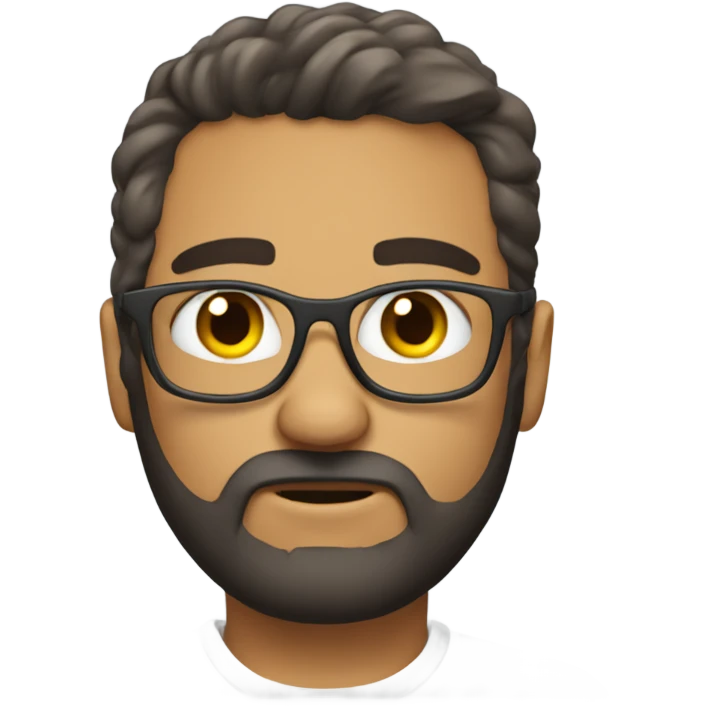 Coder sweating brun avec barbe emoji
