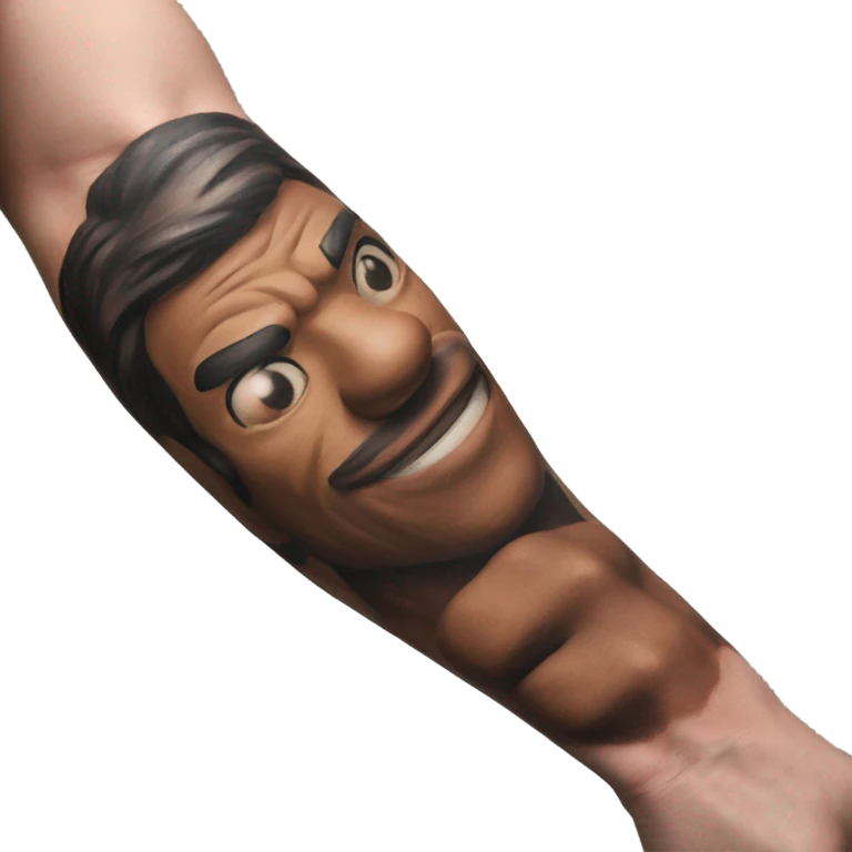 Flexing arm brown tattoo sleeve  emoji