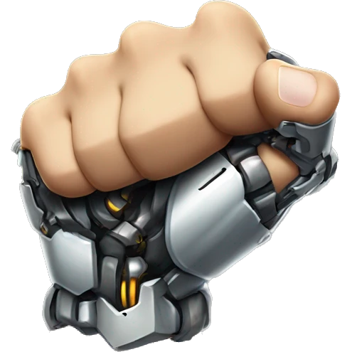 Cyborg arm only flexing bicep and shoulder emoji