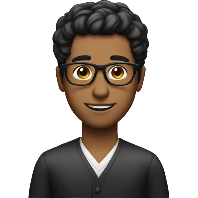 Barist with black hair and glasses emoji