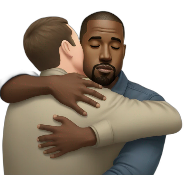 elon hug kanye emoji