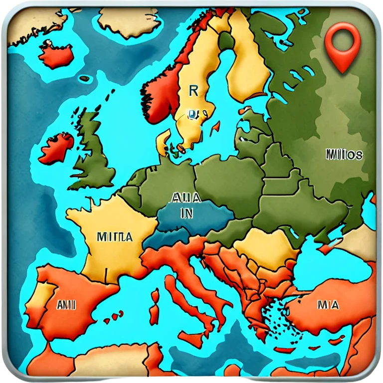 strategic military map with military objects emoji