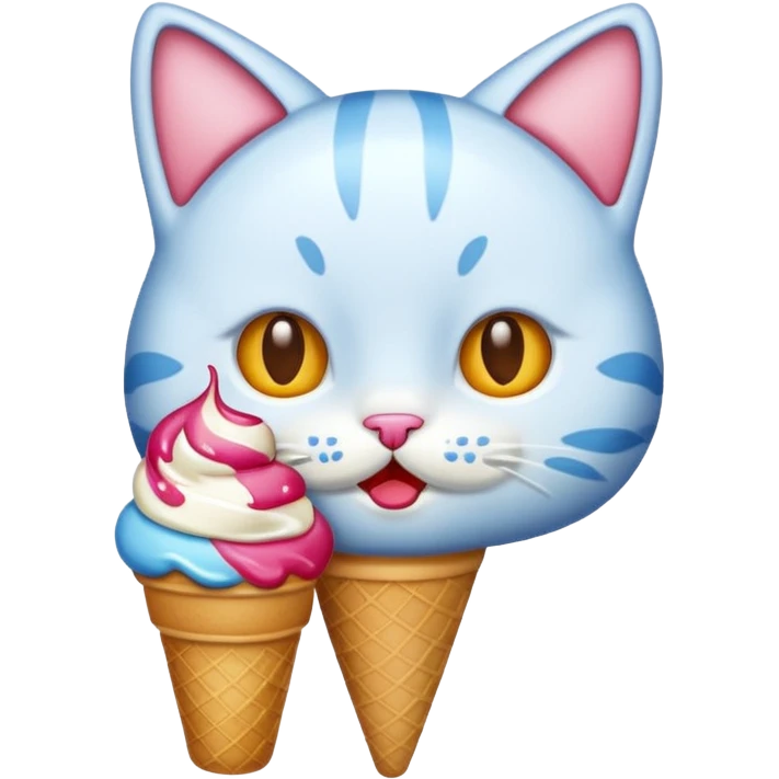 kitty eating ice cream emoji