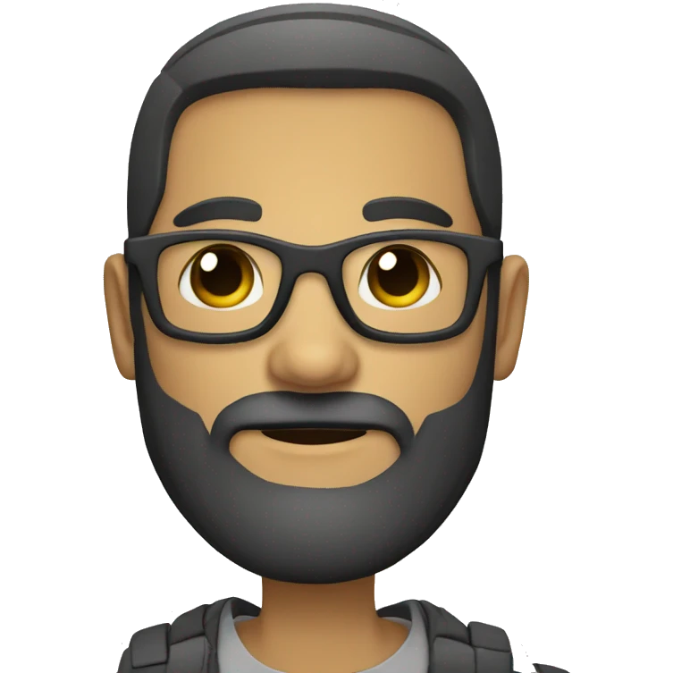 IT guy with beard and square glasses emoji