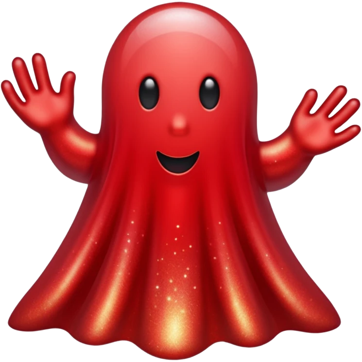 red glitter ghost emoji