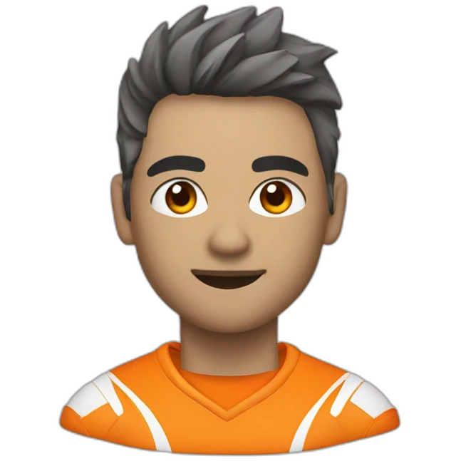Footballeur loup en orange et noir emoji