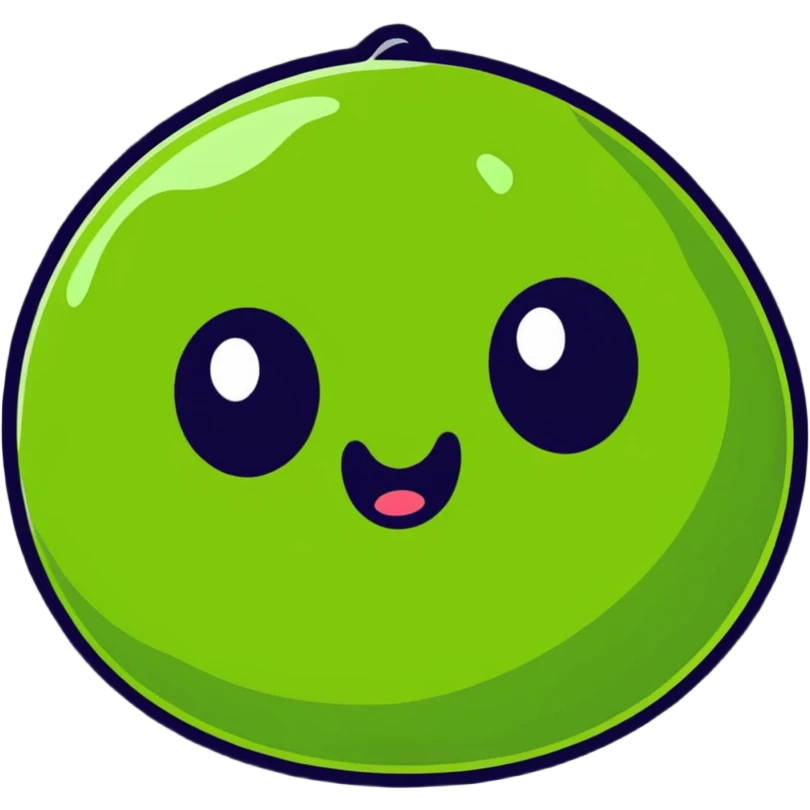 a cute gooey slime ball character emoji