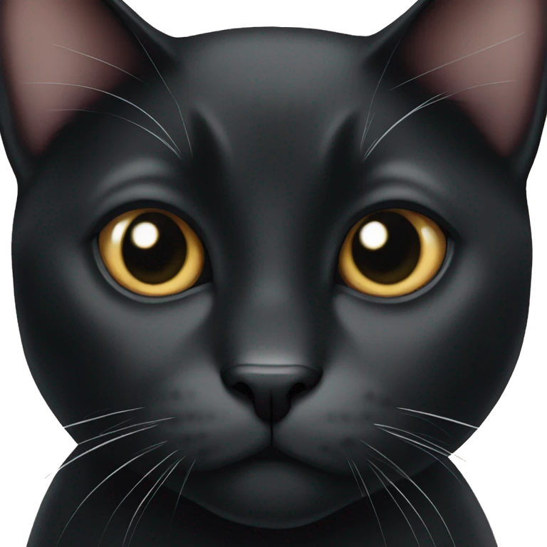 Black tuxedo cat with black face and white chin  emoji