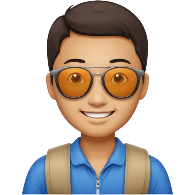 Photorealistic Chinese tourist wearing sunglasses emoji