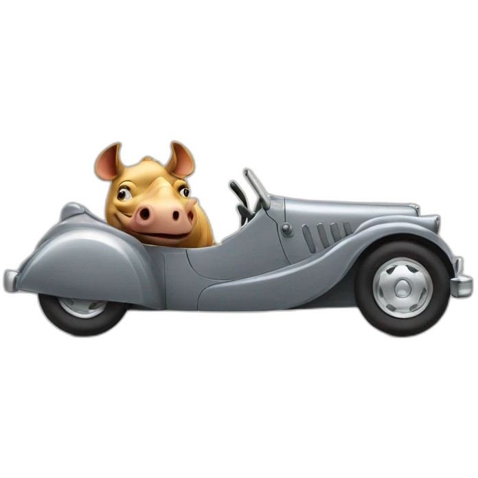 rhinoceros in a roadster emoji