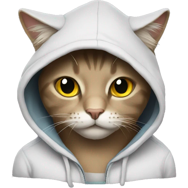 cat wearing a hoodie emoji