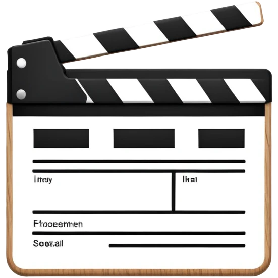geometric abstract clapperboard, minimalist rectangle with line emoji