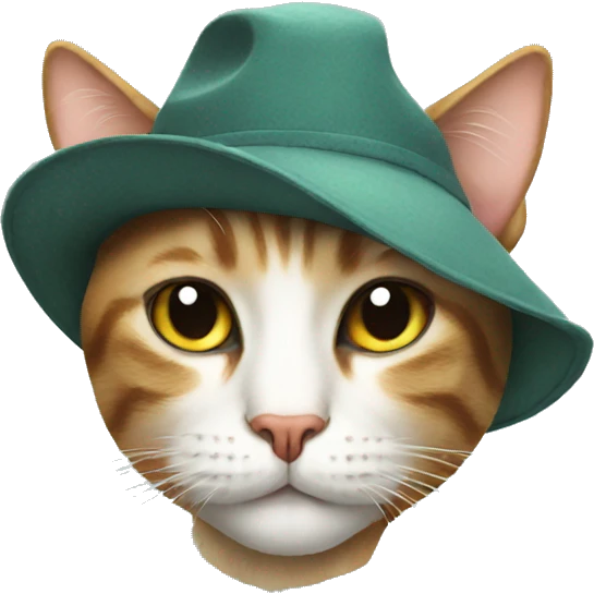 A cat with a cool hat emoji