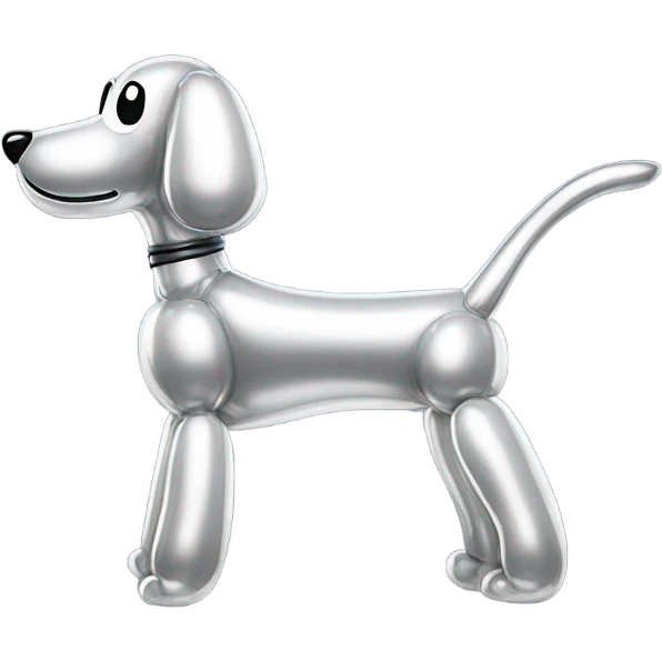 A shiny ballon dog emoji