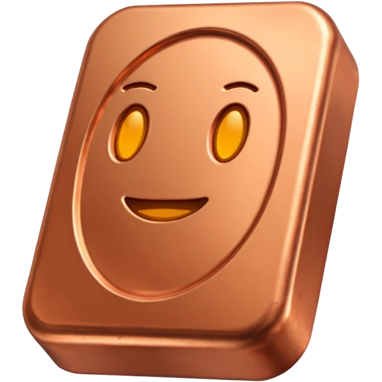 Create an Android-style emoji of a copper ingot. Make it simple, flat, and cartoon-like with solid copper colors, no shine, no reflections, no gradients, and absolutely no faces or expressions. Keep the design clean, rounded, and consistent with modern Android emoji aesthetics.

 emoji