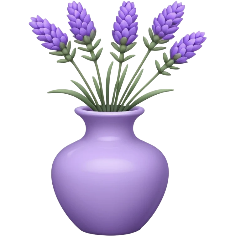 A small white vase holding one lavender flower. emoji
