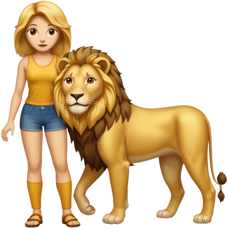 High resolution of a full body women lion emoji