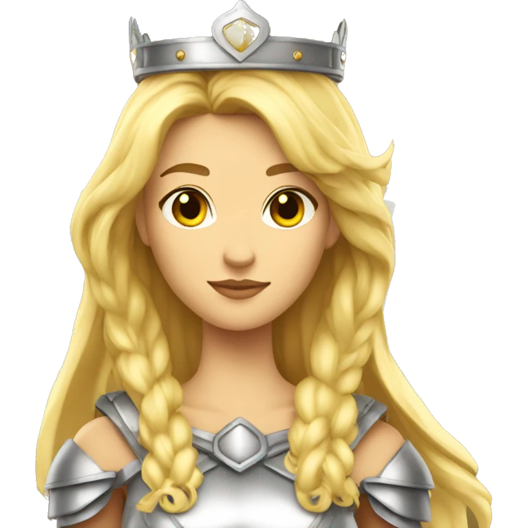 Blond Valkyrie full body with crown with wings emoji