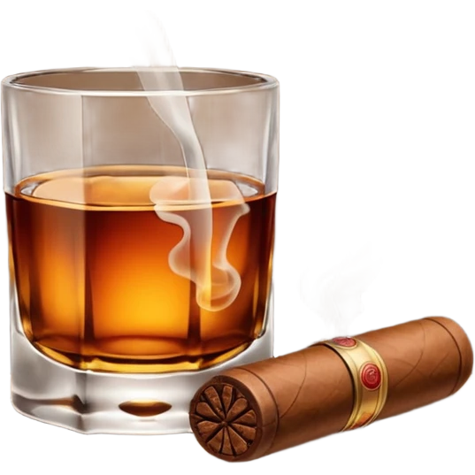 Whiskey and cigar emoji