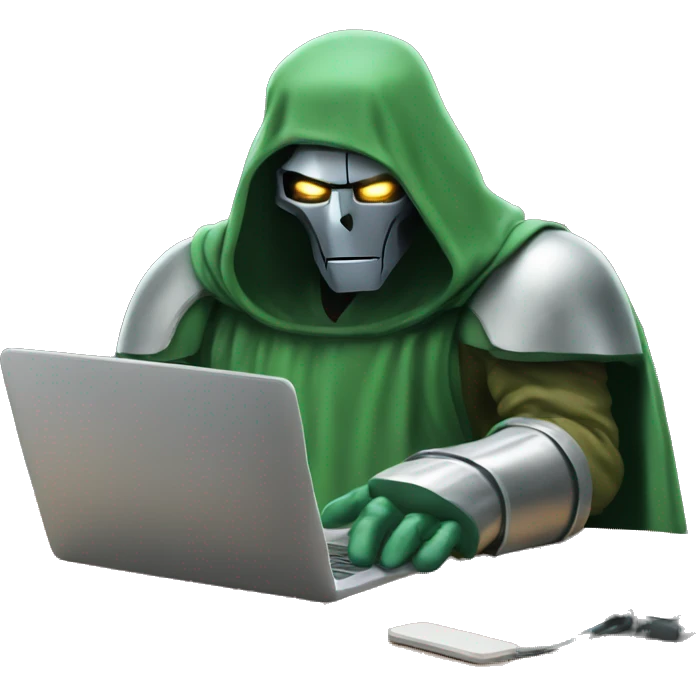 dr. doom working with laptop emoji