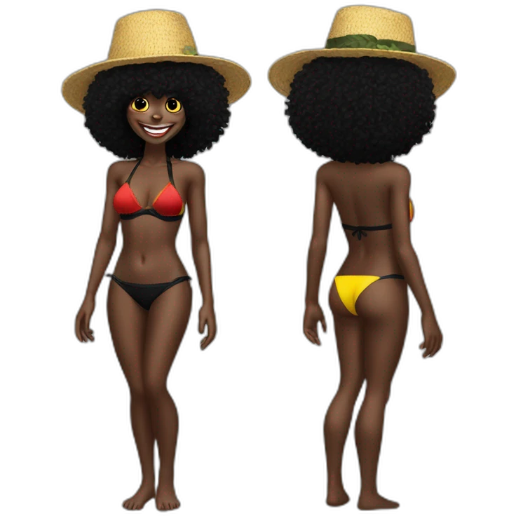 Sexy swimwear gollywog nice Jamaican hat emoji
