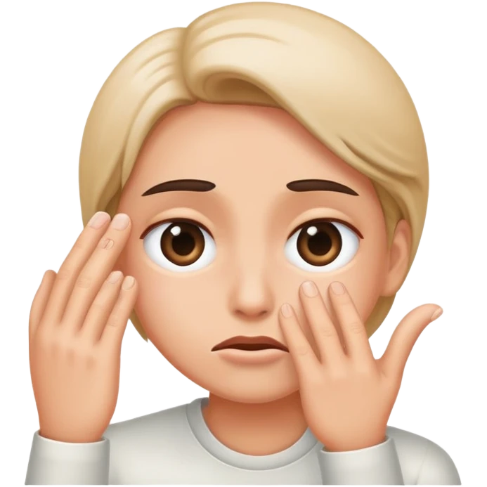 Rolling eyes with hand emoji