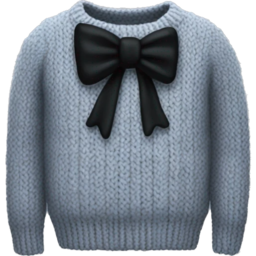 Knitted sweater with black bow emoji