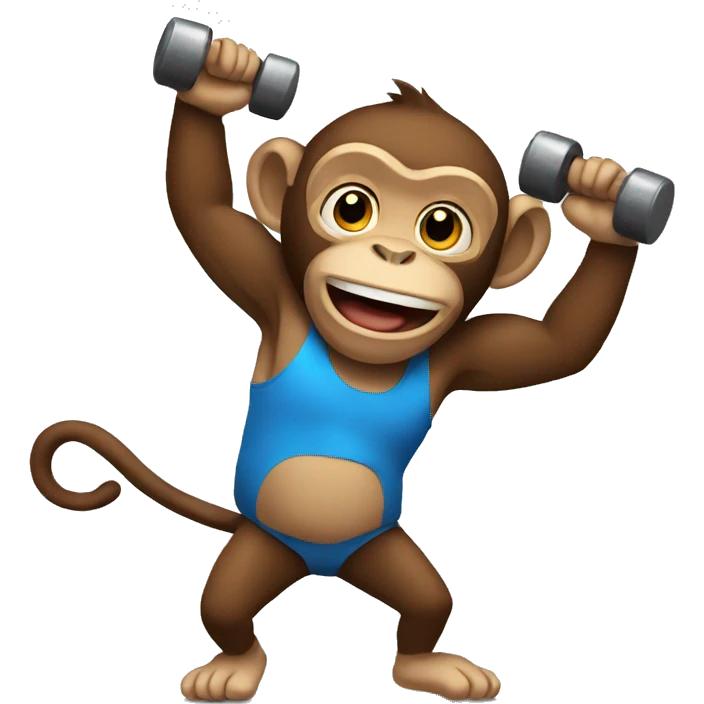 Monkey working out emoji