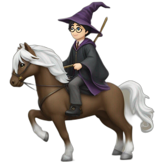 Harry Potter sur une licorne emoji