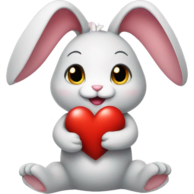 Bunny holding a heart emoji