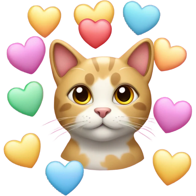 Cat with hearts  emoji