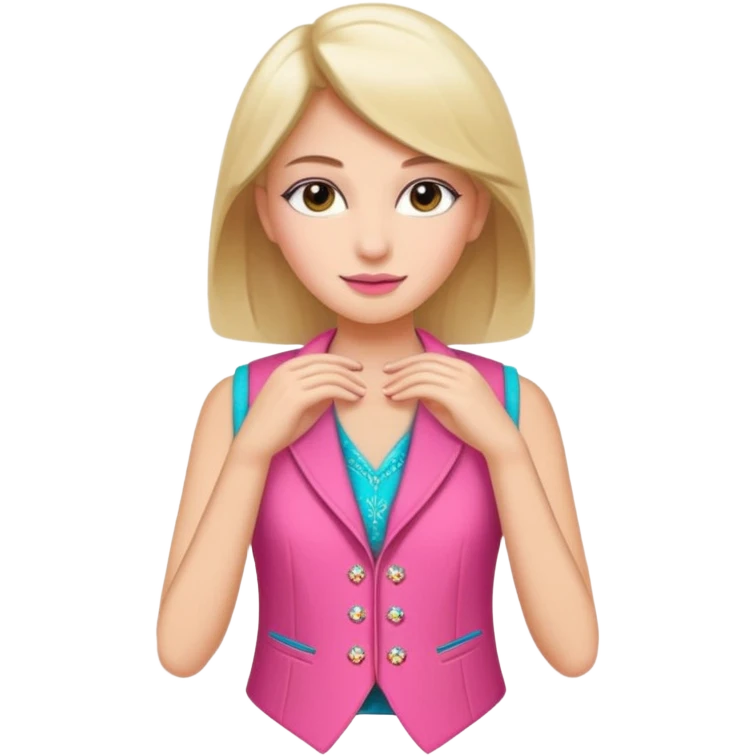 a stylish women’s vest, sleeveless, elegant and decorative design, in a bright pink color with small cute details, feminine and fancy look, no background, ONLY VEST emoji