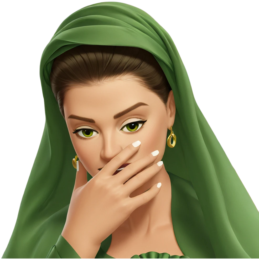 veiled beauty in green dress emoji