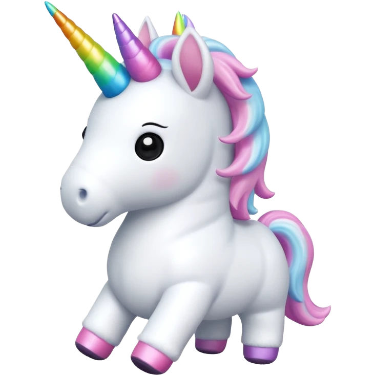 white unicorn toy facing camera full body emoji