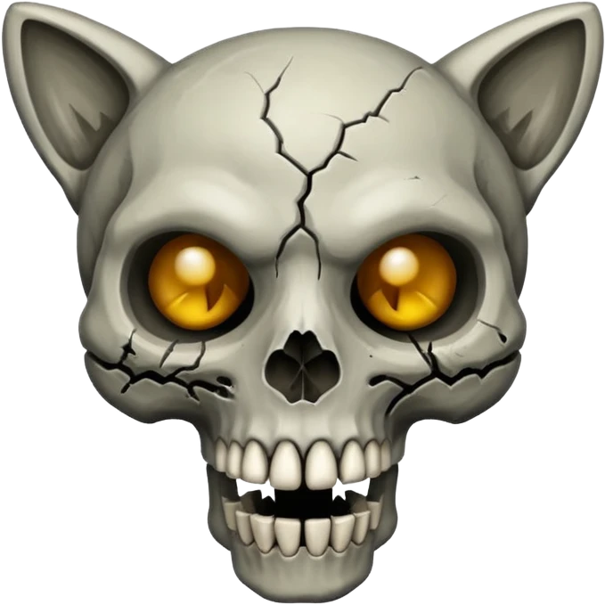Zombie cat skull emoji