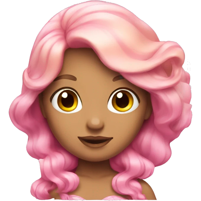 Pink mermaid with blonde hair pink tail  emoji