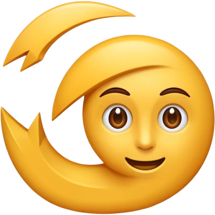 Tourne légèrement le logo vers la gauche (garde le fond blanc) pour qu'il soit de 3/4 face emoji