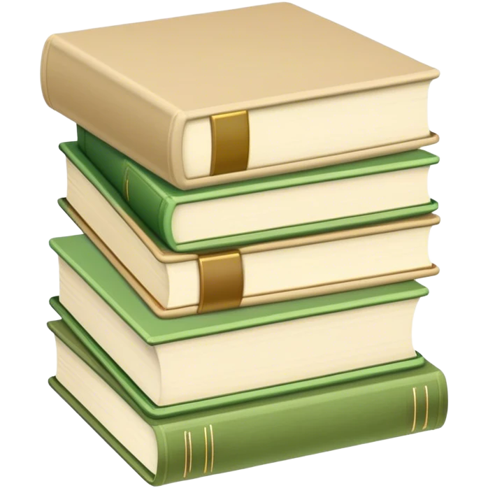 aesthetic book stack beige and light green emoji