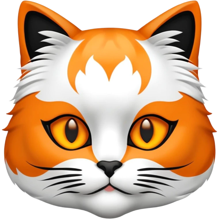 calico cat with white mask emoji
