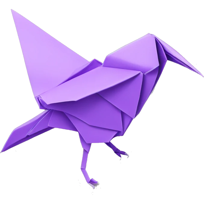 Origami purple tsuru emoji