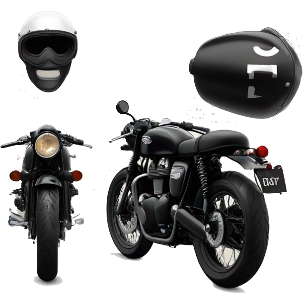 triumph bonneville black body cafe racer emoji