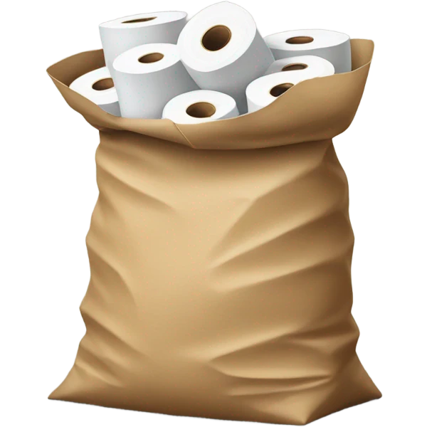 Bag filled with toilet paper emoji