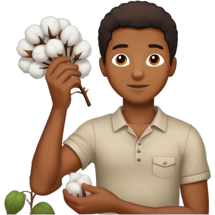 Black man picking Cotton emoji