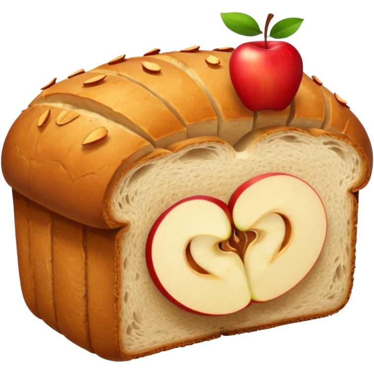 whole bread with small apple slices inside  emoji