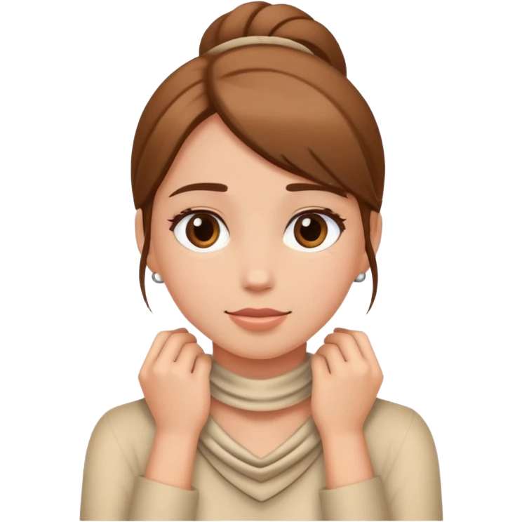 Girl with her hands around her neck  emoji