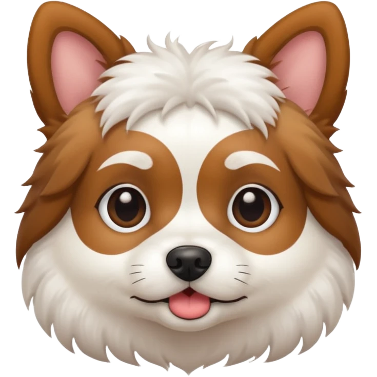 Small dog with eyebrows emoji