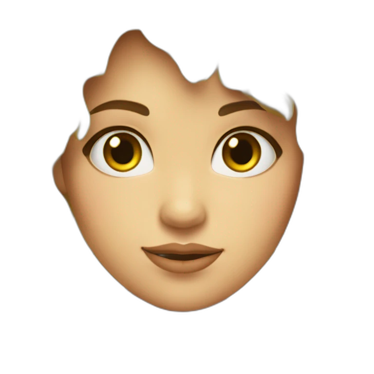 Chica pelo moreno ojos verdes abrazando chica rubia con rizos emoji