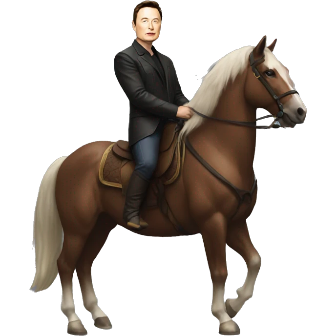 Elon musk on a horse  emoji